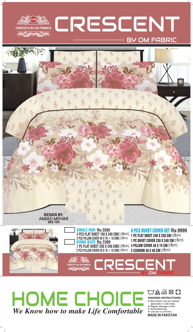 3pc Cotton (2) 3-Piece King Double Bedsheet Set