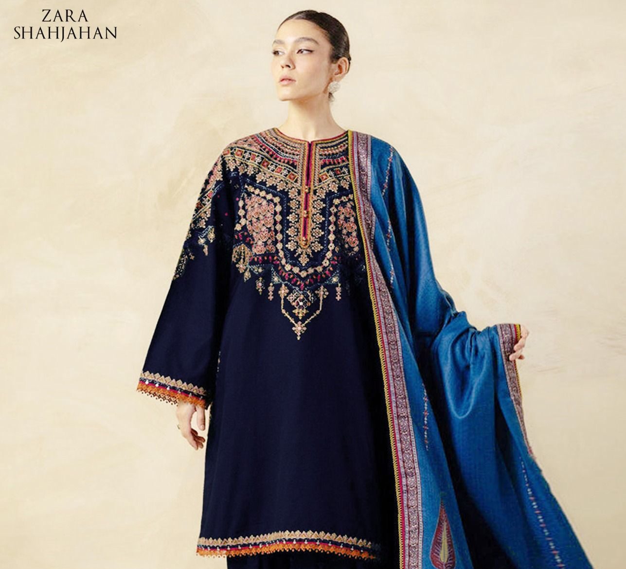 WhatsApp Image 2026-04-13 at 2.53.39 PM Blue 2 PCS EMBROIDERED LAWN AZURE FABRIC LAWN 90/70 2pc