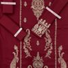Red 2 PCS EMBROIDERED LAWN  AZURE  FABRIC LAWN 90/70 2pc