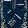 blue 2 PCS EMBROIDERED LAWN  AZURE  FABRIC LAWN 90/70 2pc