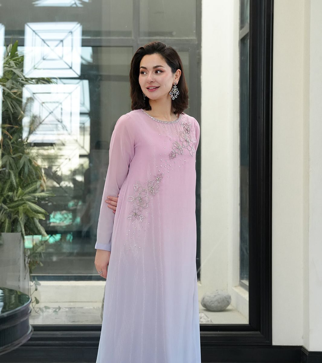 pink party wear (6) Lulusar 4Pcs Unstitch Chiffon Suit