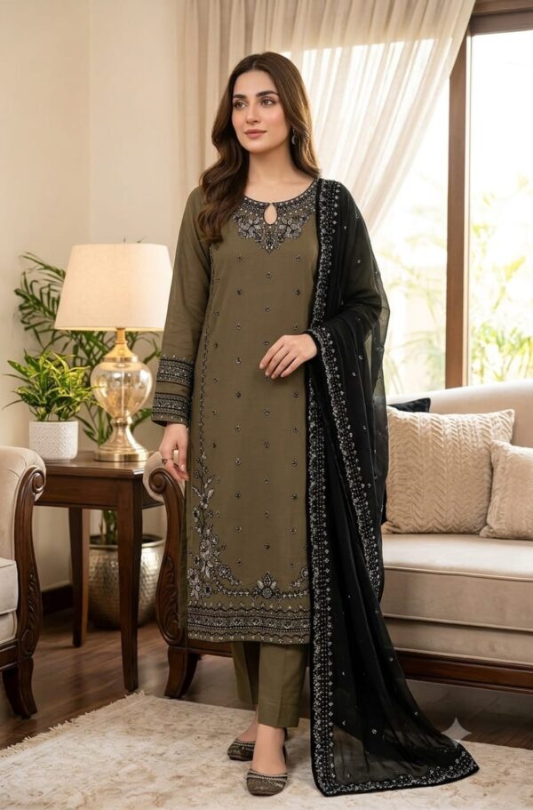 3-Piece Lawn Full Heavy Embroidery