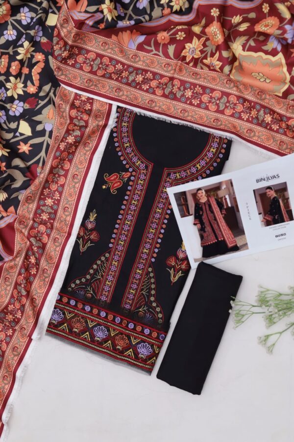 DHANAK FABRIC 3PCS (5) BIN ILYAS Dhanak Emb Winter Collection