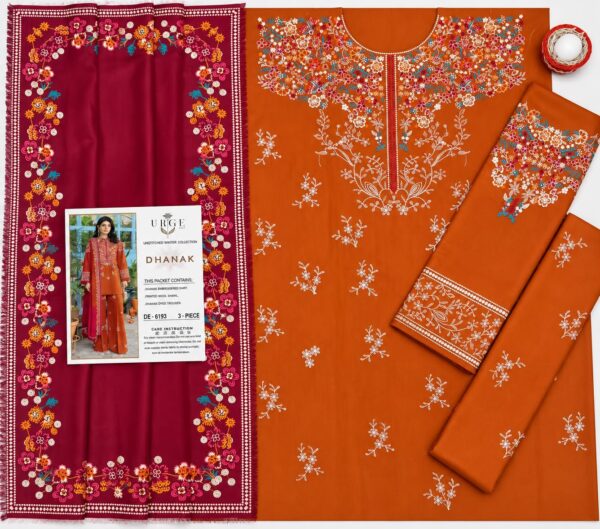 URGE EMB Dhanak Winter Collection 3PCS
